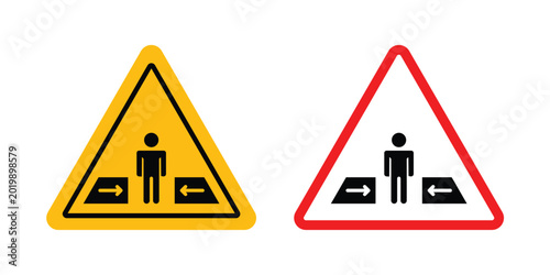 Free Download Risk of crushing warning sign collection. Thin linear outline icon pack - GFXLoad