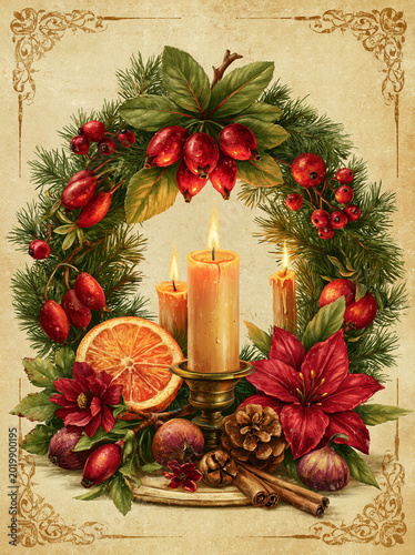 christmas decoration with candle