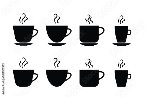 Fotografija Coffee mug and tea cup  icon set