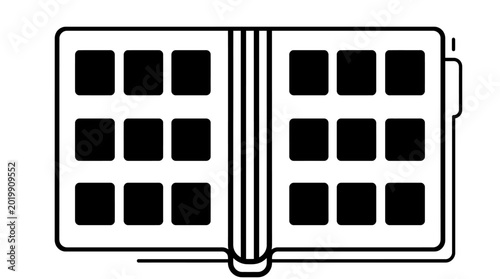 Foto Black and white keyboard drawing.