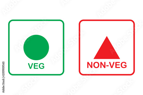 Tableau sur toile Veg Non-veg icon