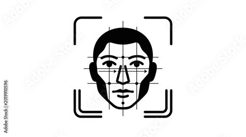 Tableau sur toile Facial Recognition System Design Illustration.