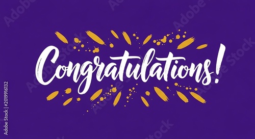 Congratulations golden text festive background