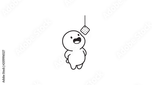 Принти на полотні Kawaii character with surprised expression.