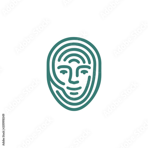 Canvas Print Biometric Face Logo