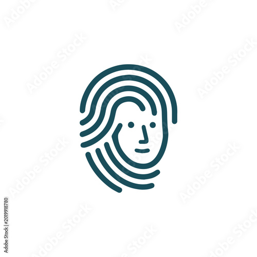 Canvas Print Biometric Face Logo