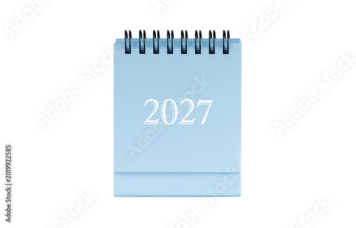 Professional 2027 annual calendar collection including cover page and all 12 months. Clean minimalist design in pastel blue color, perfect for business planning, office decor, and corporate gifts.