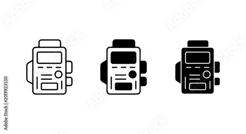 Photos Walkie Talkie Icons, Radio Communication Devices, Portable Transceiver Set, Two-