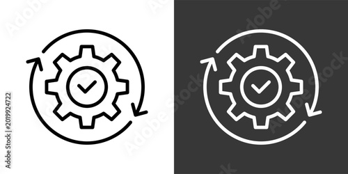 Obraz na płótnie Continuous Black And White Multiple Style Icon Set Collection Pack Vector Illust
