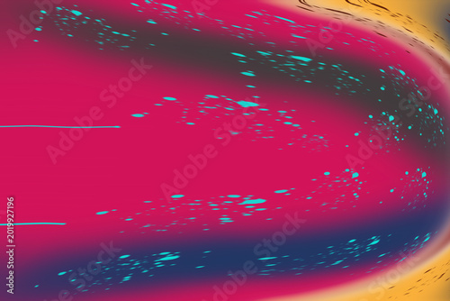 Tableau sur toile Abstract artistic photograph featuring vibrant pink liquid swirls with scattered