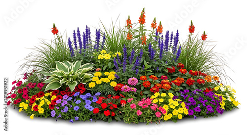 colorful flowers on white background