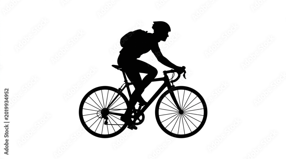Fototapeta premium silhouette of a cyclist vector ilustration 