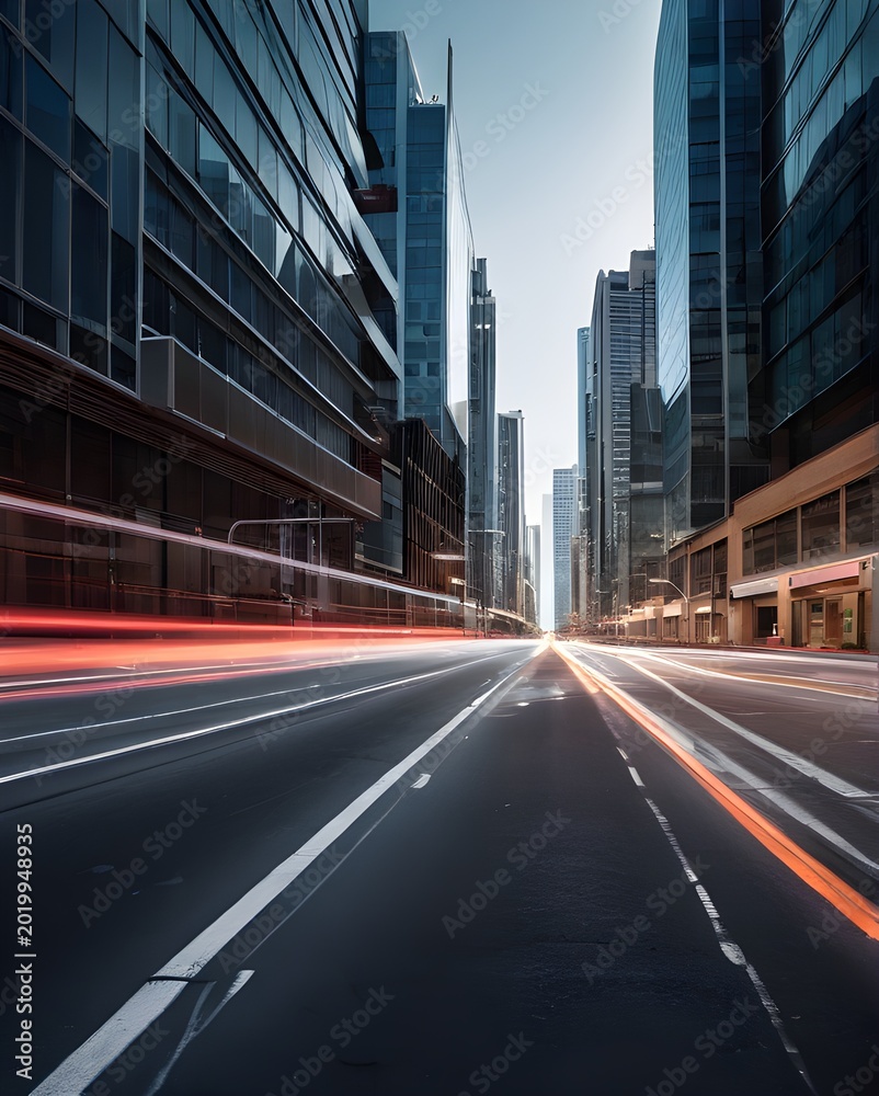 Fototapeta premium Smart City Mobility Urban Traffic Data Streams Empty Smart Clear Co 05