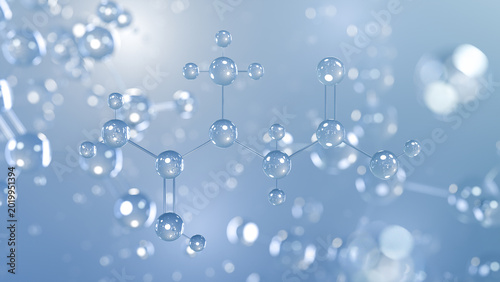Bild auf Leinwand creatine molecular structure 3d, e927 structural chemical formula view from a mi