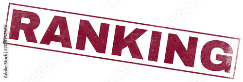Red ranking stamp on white background in bold typography for business rating on Transparent Background