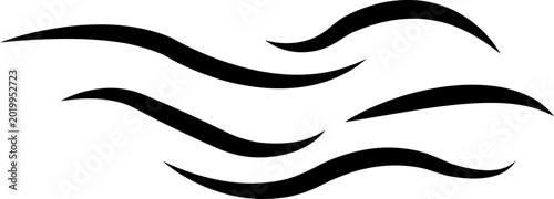 Εκτύπωση καμβά Water Wave Single Icon Set Collection Group in Black Flat and Line Style Vector