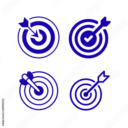 Target icons with arrows isolated on transparent background