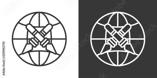 Konstfotografi Global Threat Icon Set Vector Collection Isolated In Black And White
