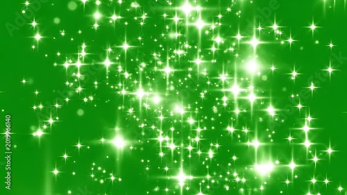 Sparkling Green Lights Background Animation with Starburst Effects.