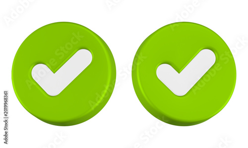 Photos check list icon 3d render green color
