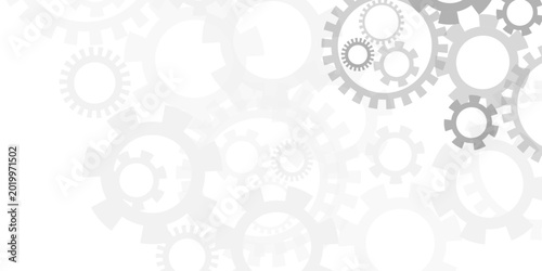 Tableau sur toile Interlocking gears mechanical abstract background with transparent industry tech