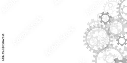 Bild auf Leinwand Interlocking gears arrangement with transparent background and white space mecha