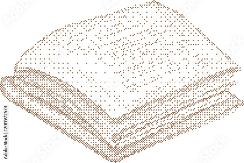 Bilde på lerret Stack of folded white paper sheets in a clean studio setting with soft diffused
