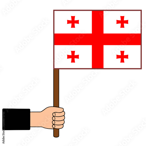 Canvastavla Georgia flag in hand
Country flag in hand vector on white background