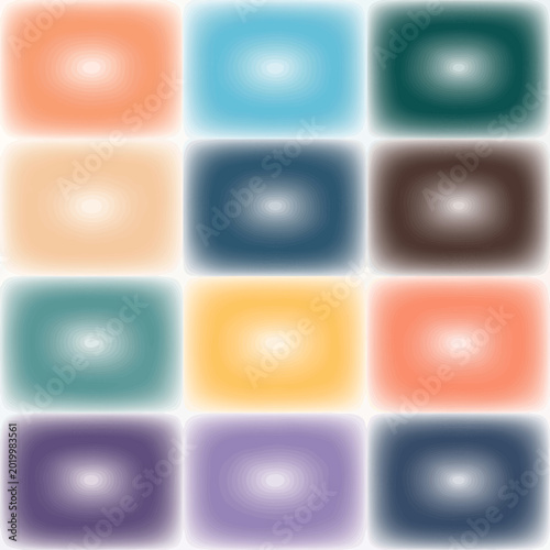 Abstract colorful gradient square pattern with glowing light centers.