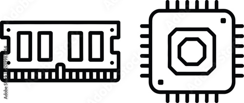 Foto Computer chips and ram module