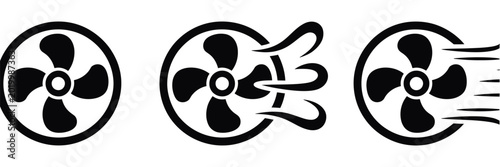 Foto Fan Ventilator Propeller vector icon, cooling system symbol for airflow, ventilation and air circulation design concept