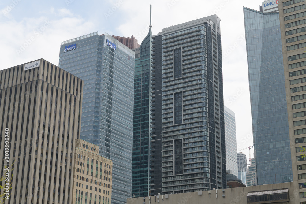 Fototapeta premium looking southeast from Nathan Phillips Square to nearby office towers, Toronto
