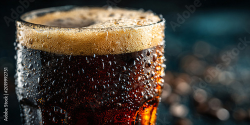 Tableau sur toile Dark Stout Beer in Pint Glass with Foamy Head