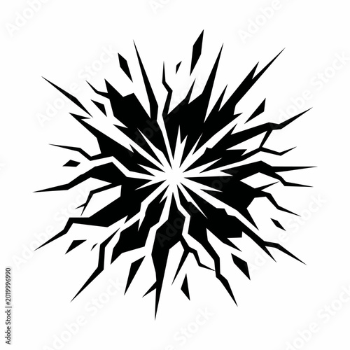Foto Black explosion graphic design element.