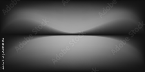 perspective floor backdrop black room studio with gray gradient spotlight backdrop background for display your product or artwork