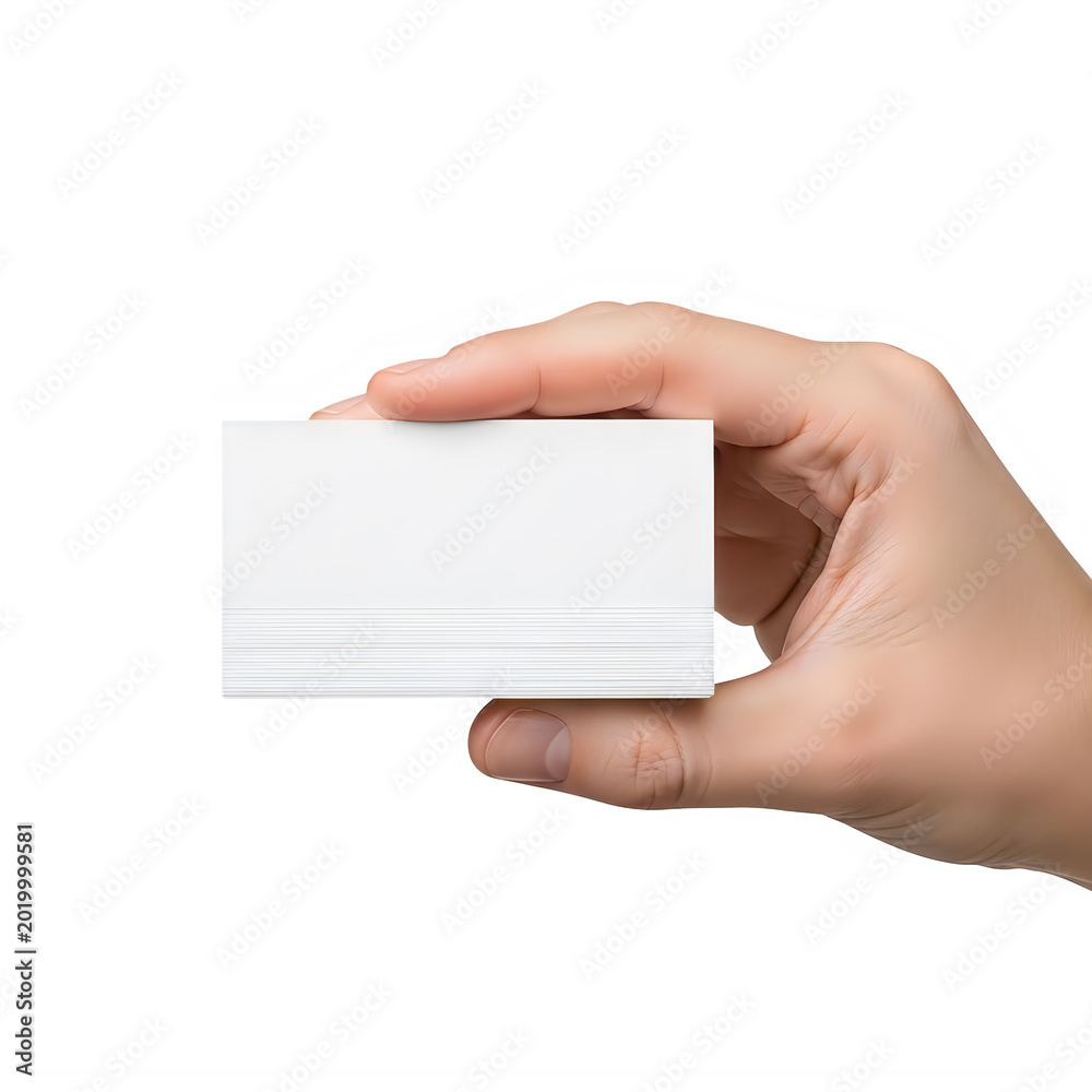 Obraz premium Hand holding blank white business card