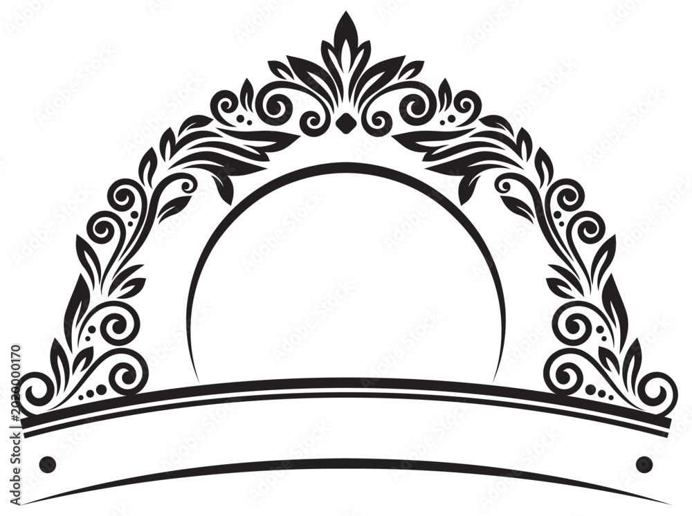 Φωτογραφία Elegant Floral Arch Design with Blank Space for Text or Emblem a Sophisticated Vector Illustration