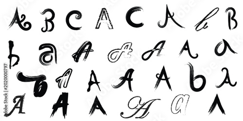 Foto brash vector design alphabet a brash