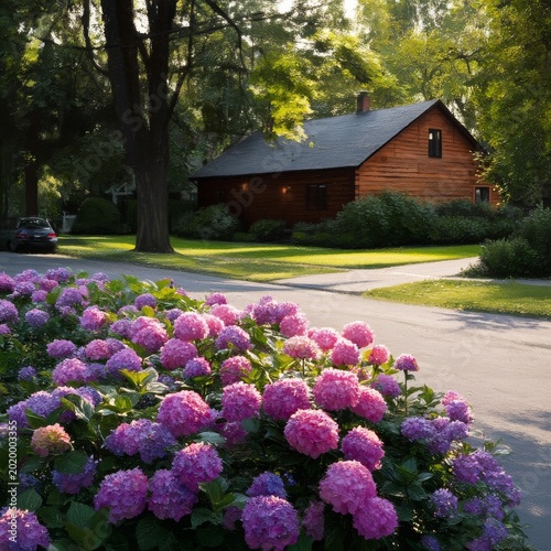 House Surrounded by Flowers in a Green Area During the Day