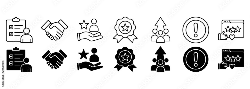 Foto credibility icon set
