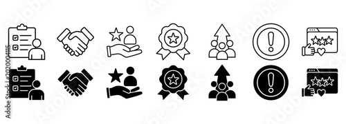 Foto credibility icon set