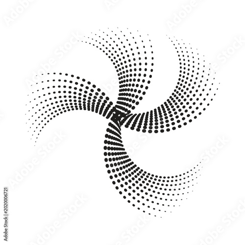 Obraz na płótnie Abstract Halftone Spiral Swirl Dot Vortex Circle Design Element on White Backgro