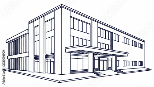3d render of a building