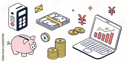 finance and banking icons set