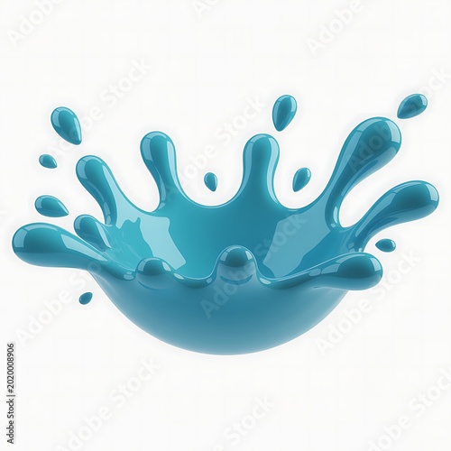 3d Cartoonish Liquid Splash isolated on white background