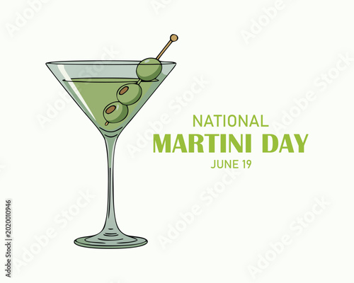 Cuadro en lienzo National Martini Day vector illustration