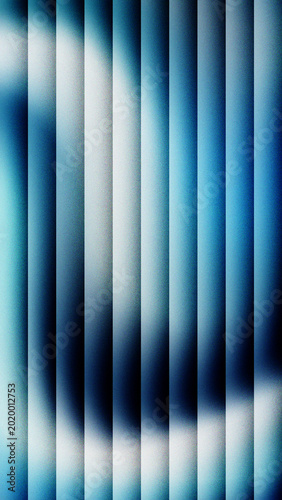 Abstract blue and white vertical stripes with grainy noise texture and retro Y2K aesthetic light blur