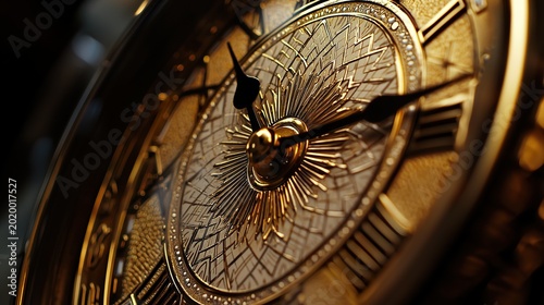 Alarm clock with exposed springs and gears (steampunk style) on a dark wooden table in a dimly lit study with old books