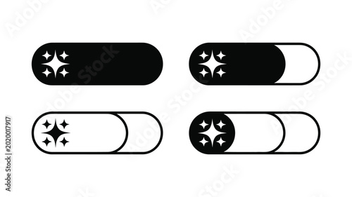 Εκτύπωση καμβά AI Prompt bar icon set with sparkle generating effect, modern digital interface elements vector illustration for smart input and AI tools design