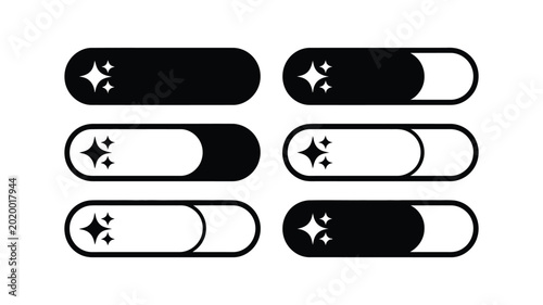 Canvas Print AI Prompt bar icon set with sparkle generating effect, modern digital interface elements vector illustration for smart input and AI tools design